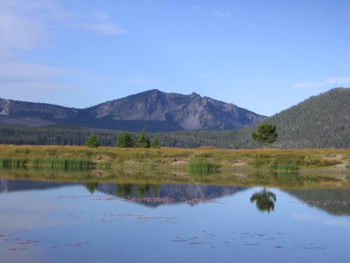The pond and Paulina Peak